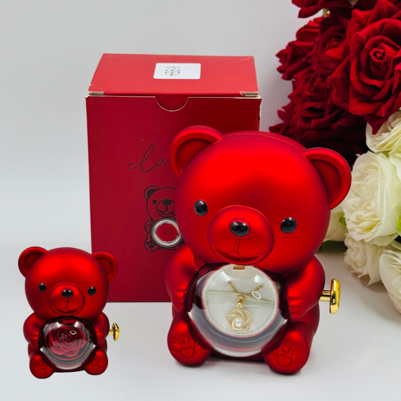 Ourson Magique — Rose Éternelle & Collier Caché